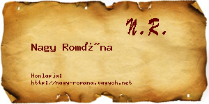 Nagy Romána névjegykártya